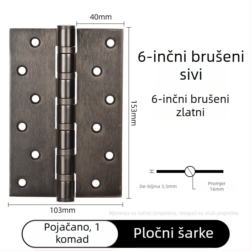 Panti za vrata od nehrđajućeg čelika, čvrsta konstrukcija, ravno otvaranje, elektroplatirani završetak, moderan minimalistički stil