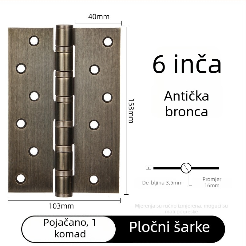 Panti za vrata od nehrđajućeg čelika, čvrsta konstrukcija, ravno otvaranje, elektroplatirani završetak, moderan minimalistički stil