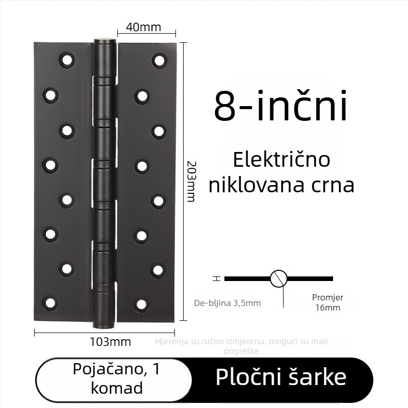 Panti za vrata od nehrđajućeg čelika, čvrsta konstrukcija, ravno otvaranje, elektroplatirani završetak, moderan minimalistički stil
