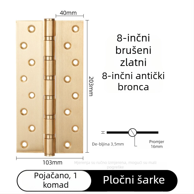 Panti za vrata od nehrđajućeg čelika, čvrsta konstrukcija, ravno otvaranje, elektroplatirani završetak, moderan minimalistički stil