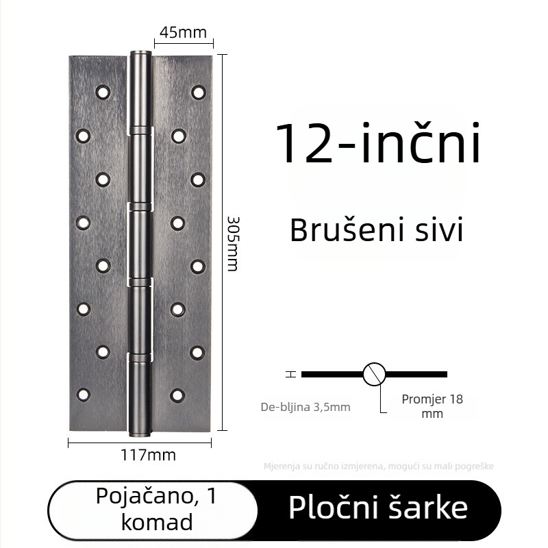 Panti za vrata od nehrđajućeg čelika, čvrsta konstrukcija, ravno otvaranje, elektroplatirani završetak, moderan minimalistički stil