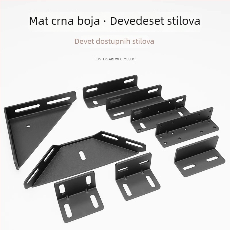 Ugaoni nosač kreveta – karbon čelik, Aubaile, galvanizirana završna obrada, moderni minimalistički stil, pogodan za masivne drvene krevete