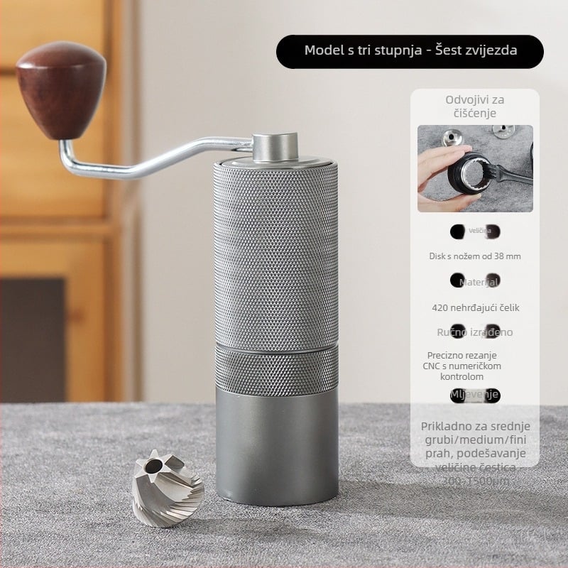 Ručni mlin za kavu za kućnu upotrebu, Angmi, moderni minimalistički dizajn, tiskano logo, mogućnost prilagodbe, lansirano 2024. godine