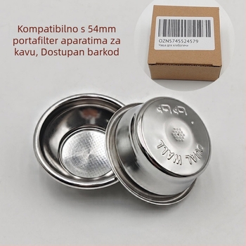 Filtarska šalica za espresso za 54 mm portafiltr – nehrđajući čelik, dvostruki sloj filtra, dvostruka i jednostavna šalica mljevene kave