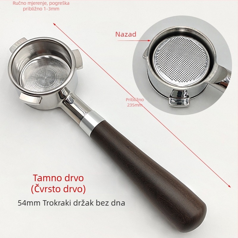 Filtarska šalica za espresso za 54 mm portafiltr – nehrđajući čelik, dvostruki sloj filtra, dvostruka i jednostavna šalica mljevene kave