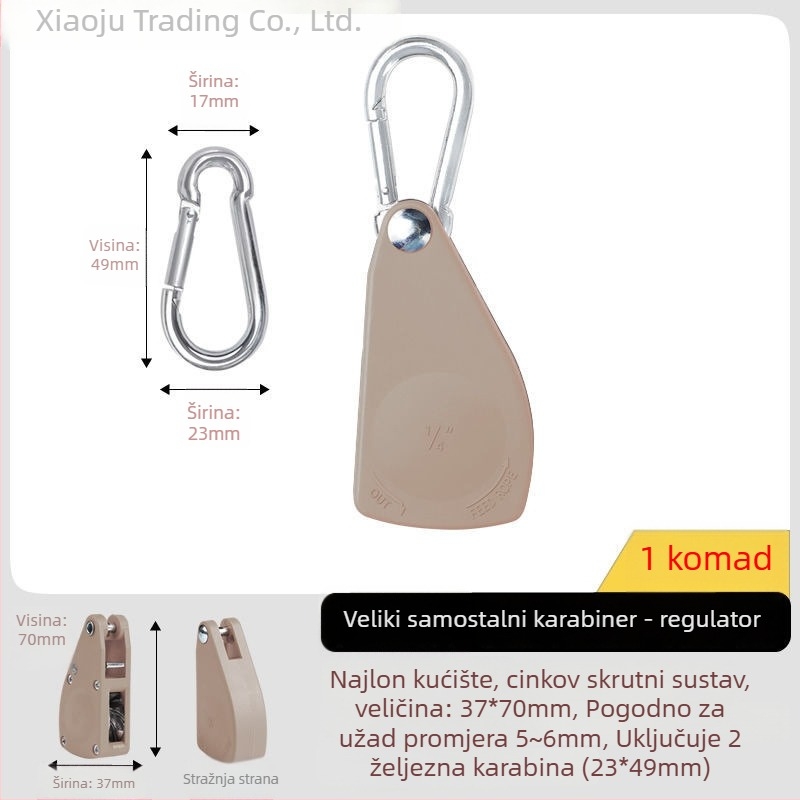 Navijak za šator: napetost i regulacijski kuka s reflektirajućim užetom za kampiranje na otvorenom