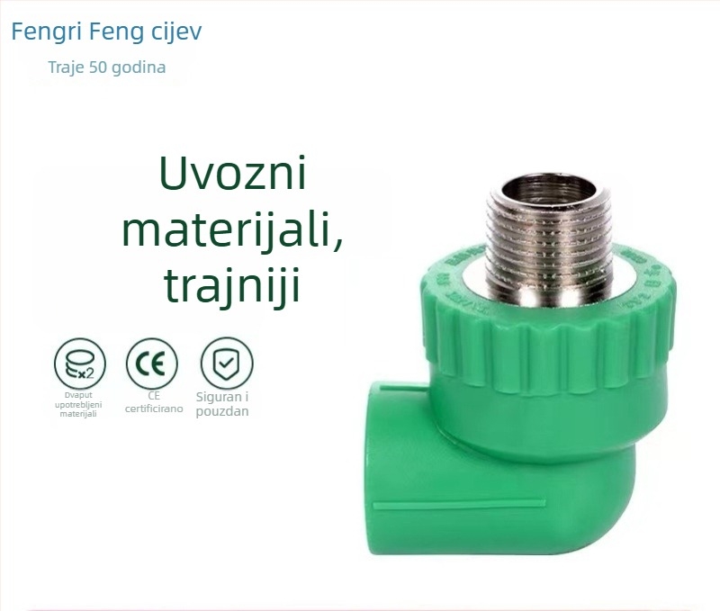 PPR cijevni spojni elementi – koljeno i T spoj, promjer 20 mm, debljina zida 10 mm, najnaprednija klasa