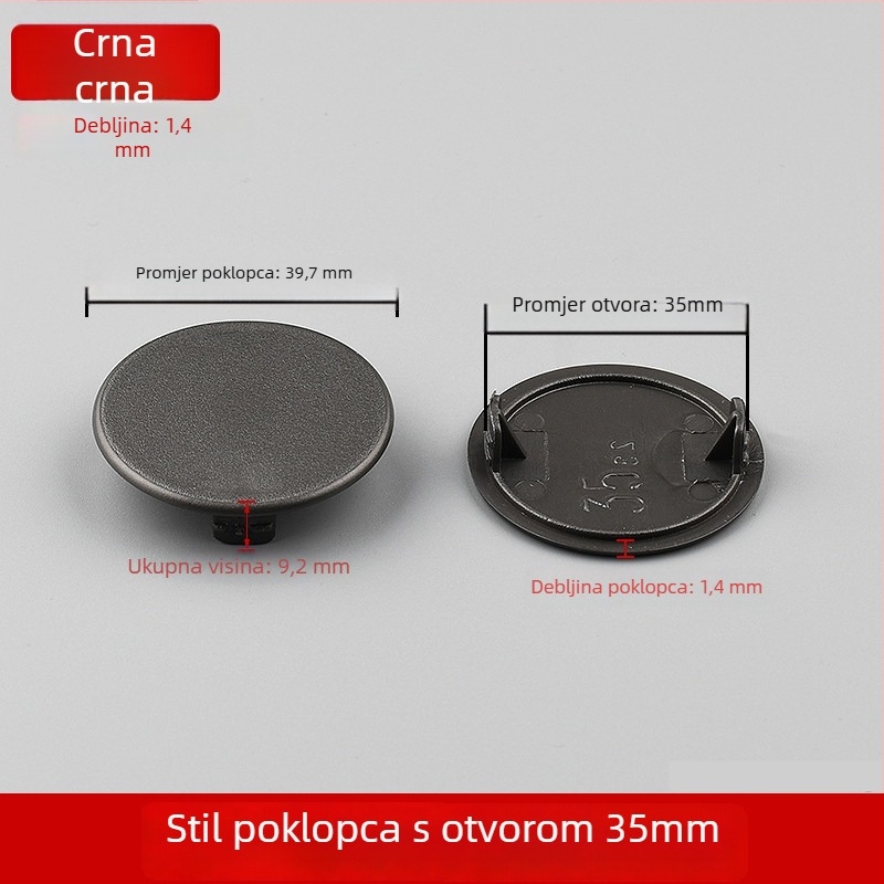 Plastični čep za šarnir rupu - model 55, za ormar, moderni minimalistički stil