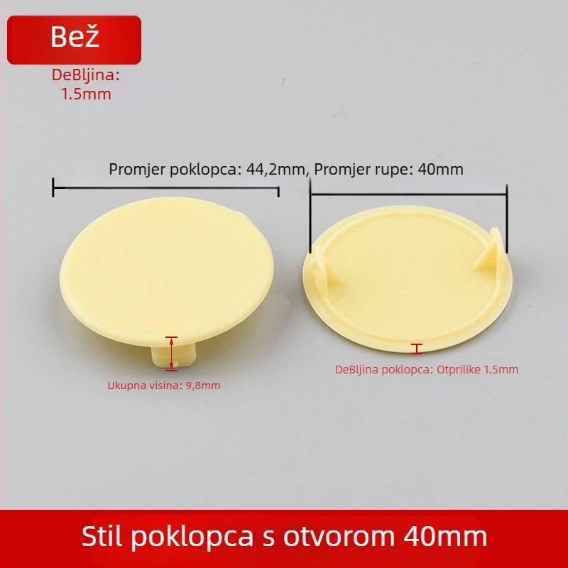Plastični čep za šarnir rupu - model 55, za ormar, moderni minimalistički stil