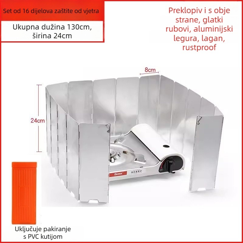 Vjetrobran za vanjsku prijenosnu plinsku štednjak — Leshan Outdoor Strength Factory, model 7HT5S6JH7MTH, CE certificirano
