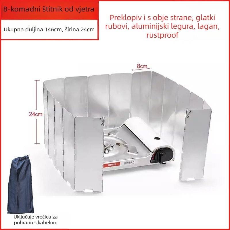Vjetrobran za vanjsku prijenosnu plinsku štednjak — Leshan Outdoor Strength Factory, model 7HT5S6JH7MTH, CE certificirano
