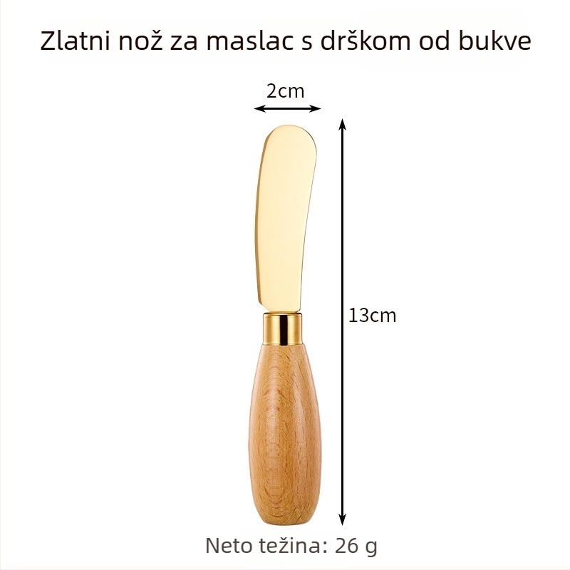 Hongjunda set od nehrđajućeg čelika: pretlačivač za krumpire i češnjak, nož za maslac i vilica za voće s drvenom ručkom – moderni stil, mogućnost prilagodbe