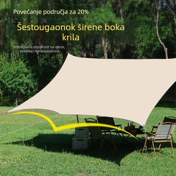 Oxfordov šator s canopy tkaninom, zahtijeva montažu, 4-sezonska upotreba, za 2–6 osobe, metalni okvir, vodootporna vanjska tkanina 1500–2000 mm