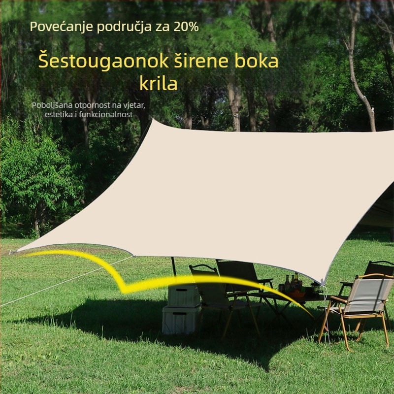 Oxfordov šator s canopy tkaninom, zahtijeva montažu, 4-sezonska upotreba, za 2–6 osobe, metalni okvir, vodootporna vanjska tkanina 1500–2000 mm