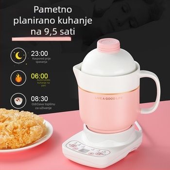 Električna keramička šalica za zdravlje, grijanje kućišta, 360W, kapacitet 0,6–1,0 L, zaštita od pregrijavanja, 1–2 porcije