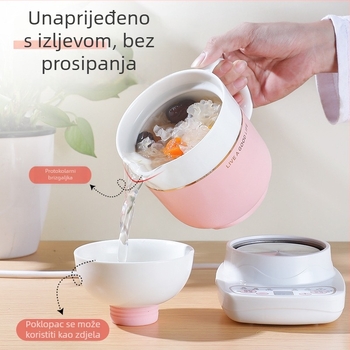 Električna keramička šalica za zdravlje, grijanje kućišta, 360W, kapacitet 0,6–1,0 L, zaštita od pregrijavanja, 1–2 porcije