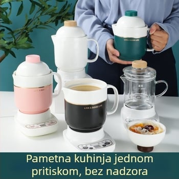 Električna keramička šalica za zdravlje, grijanje kućišta, 360W, kapacitet 0,6–1,0 L, zaštita od pregrijavanja, 1–2 porcije