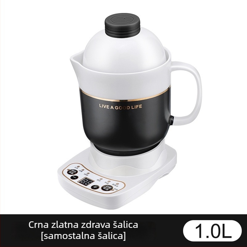 Električna keramička šalica za zdravlje, grijanje kućišta, 360W, kapacitet 0,6–1,0 L, zaštita od pregrijavanja, 1–2 porcije