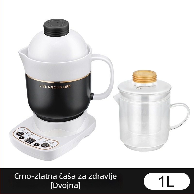 Električna keramička šalica za zdravlje, grijanje kućišta, 360W, kapacitet 0,6–1,0 L, zaštita od pregrijavanja, 1–2 porcije