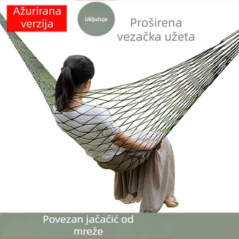 Hamak s mrežastim najlonskim užetom, bez stalka, za vanjsku upotrebu, za djecu i odrasle, za kampiranje