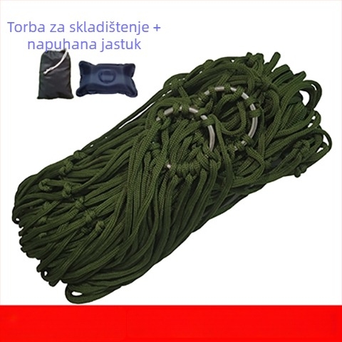 Hamak s mrežastim najlonskim užetom, bez stalka, za vanjsku upotrebu, za djecu i odrasle, za kampiranje