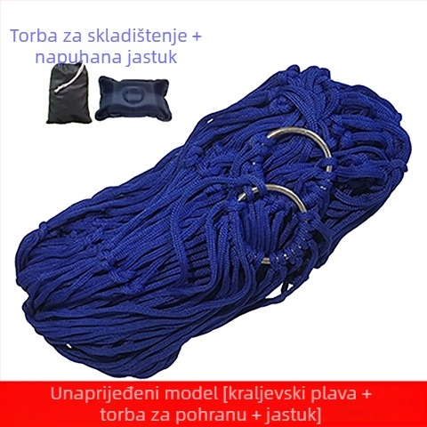 Hamak s mrežastim najlonskim užetom, bez stalka, za vanjsku upotrebu, za djecu i odrasle, za kampiranje