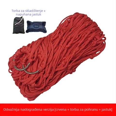 Hamak s mrežastim najlonskim užetom, bez stalka, za vanjsku upotrebu, za djecu i odrasle, za kampiranje