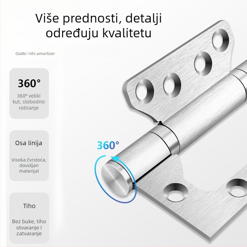 Nehrđajući čelični unutarnji šarke za vrata – tihe, protiv provale, skriveni ležaj za vrata, pogodni za ormari i garderobe