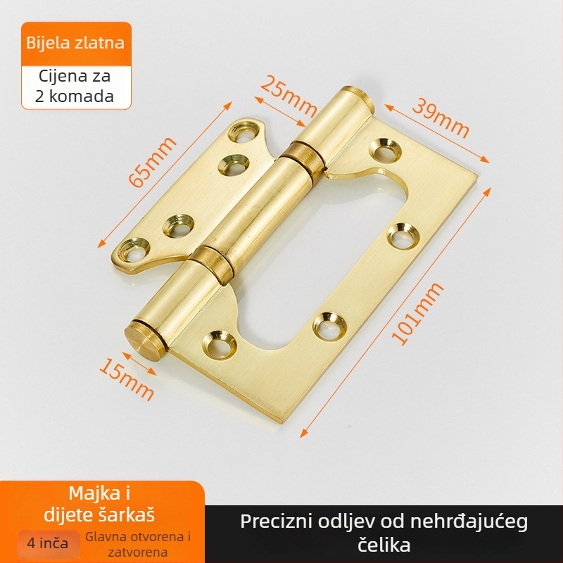 Nehrđajući čelični unutarnji šarke za vrata – tihe, protiv provale, skriveni ležaj za vrata, pogodni za ormari i garderobe