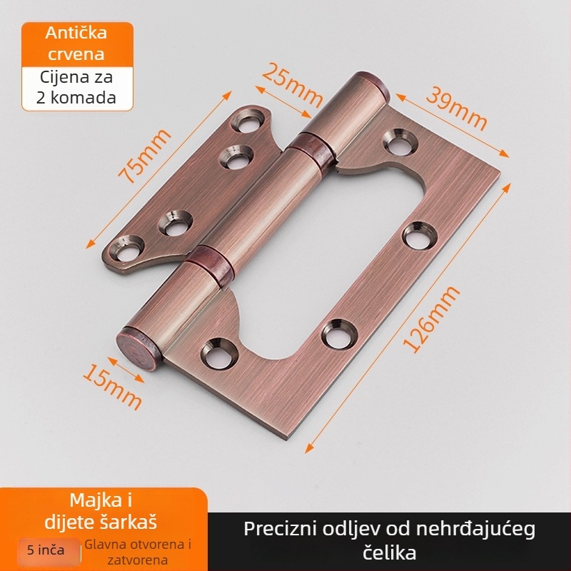 Nehrđajući čelični unutarnji šarke za vrata – tihe, protiv provale, skriveni ležaj za vrata, pogodni za ormari i garderobe