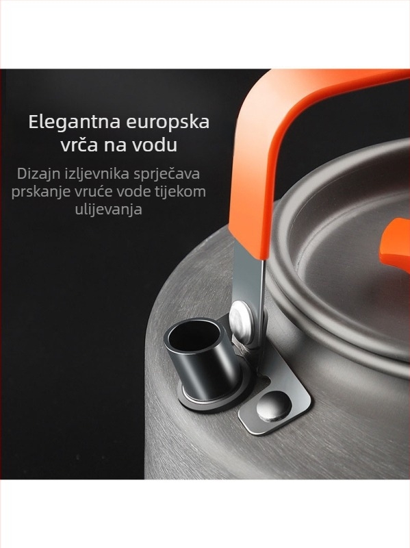Set kuhinjskih posuda za kampiranje od aluminijske legure s canister štednjakom, za 3–5 osoba, višenamjenski (prženje/kuhanje), moguć tisak logotipa