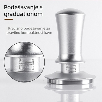 Nehrđajući čelični tamper za espresso s podesivom ljestvicom, težina 350 g