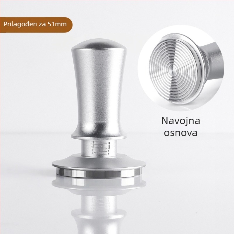 Nehrđajući čelični tamper za espresso s podesivom ljestvicom, težina 350 g