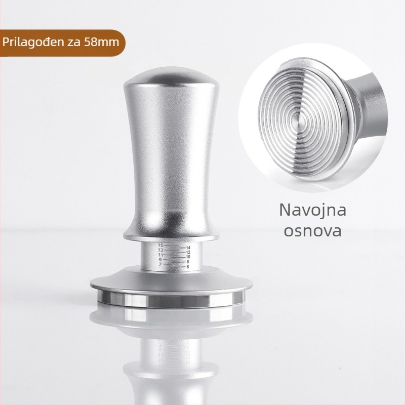 Nehrđajući čelični tamper za espresso s podesivom ljestvicom, težina 350 g