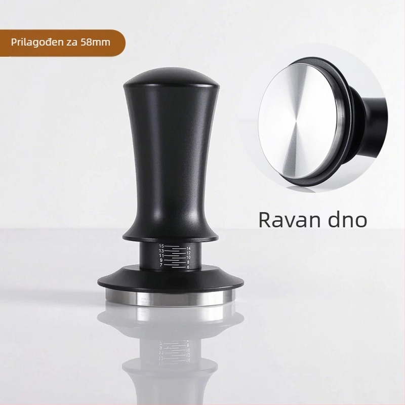 Nehrđajući čelični tamper za espresso s podesivom ljestvicom, težina 350 g