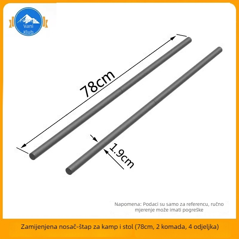 Sklopivi kamperski stol s panelom – nosač okvir i poprečna greda, od karbonskog čelika
