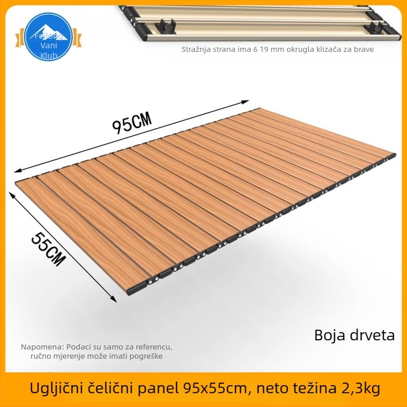 Sklopivi kamperski stol s panelom – nosač okvir i poprečna greda, od karbonskog čelika
