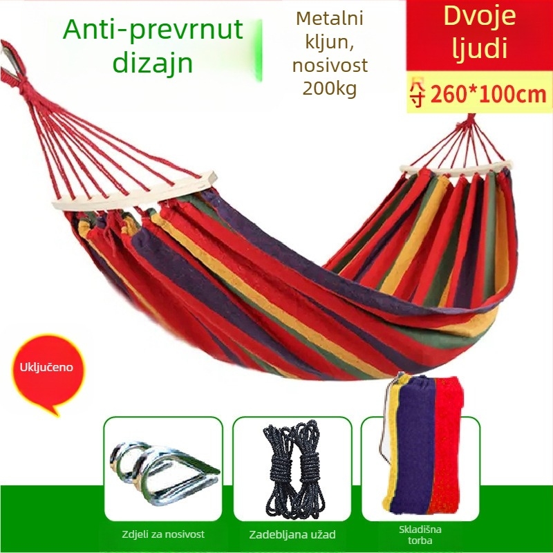 Hamak od nylona za vanjsku upotrebu; bez postolja; nosivost 300 kg; težina 600 g