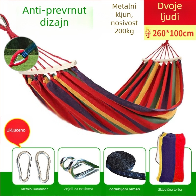 Hamak od nylona za vanjsku upotrebu; bez postolja; nosivost 300 kg; težina 600 g