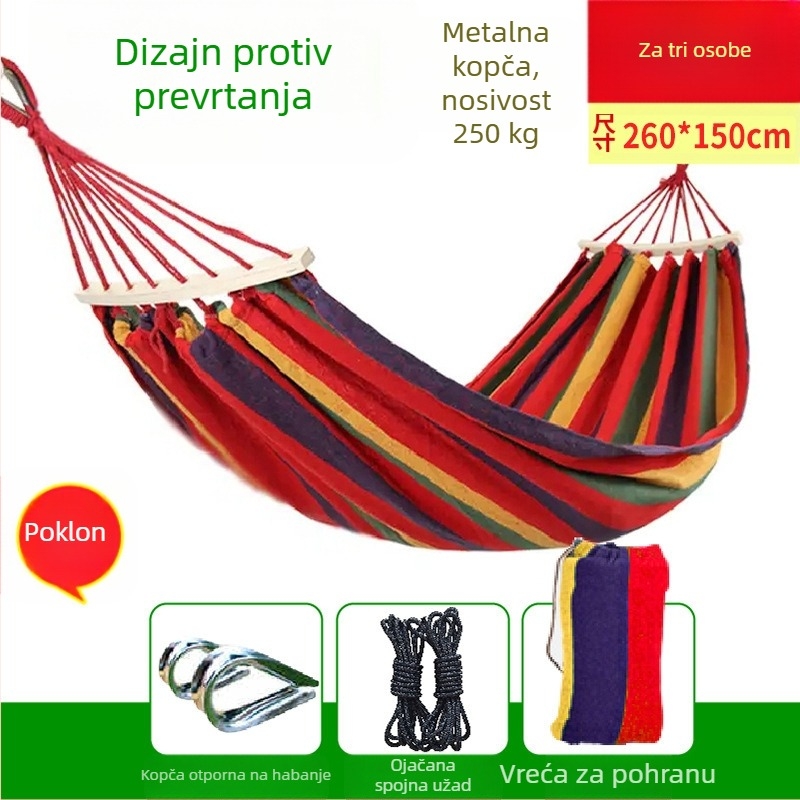 Hamak od nylona za vanjsku upotrebu; bez postolja; nosivost 300 kg; težina 600 g