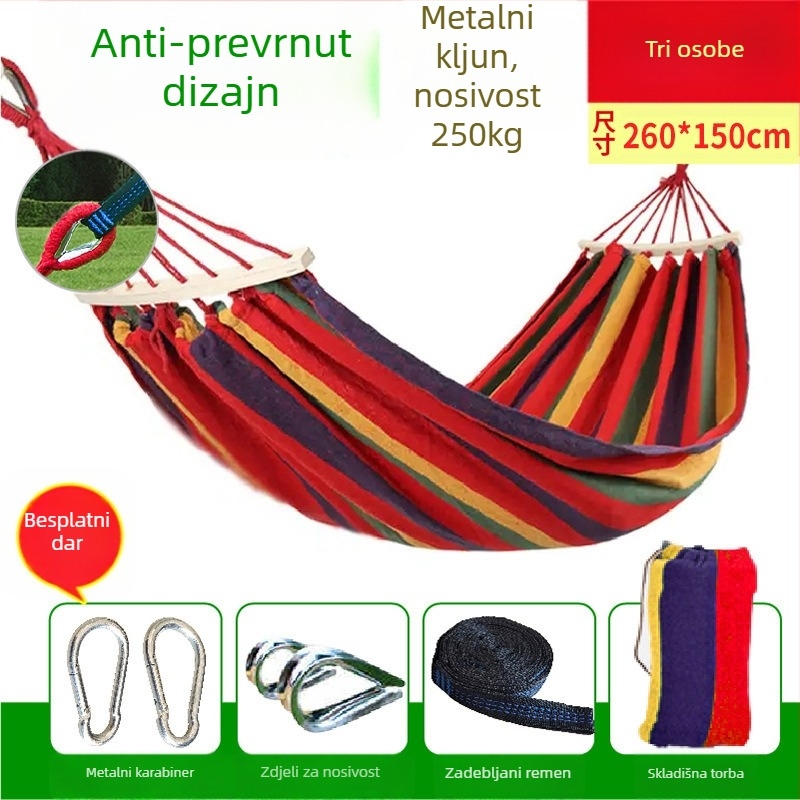 Hamak od nylona za vanjsku upotrebu; bez postolja; nosivost 300 kg; težina 600 g