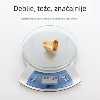 Bakreni produžni spoj s unutarnjim i vanjskim navojem, izravno produženje, navoji 4–6, prohodan dizajn