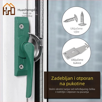 Polumjesečni sigurnosni kuka za vrata i prozore, od nehrđajućeg čelika i aluminijske legure, za klizne prozore, dječja zaštita
