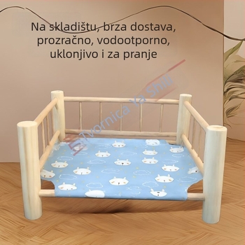 Drveno mačje ležište s ovalnim oblikom, vodootporno i otporno na vlagu, podignuta gnijezdo podloga, za sve sezone