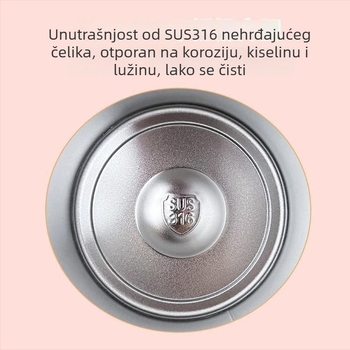Dječji termos s unutarnjim dijelom od 316 nehrđajućeg čelika, vanjski dio od 201 nehrđajućeg čelika, vakuumska izolacija 12–24 sati, prenosni, karikaturalni dizajn.
