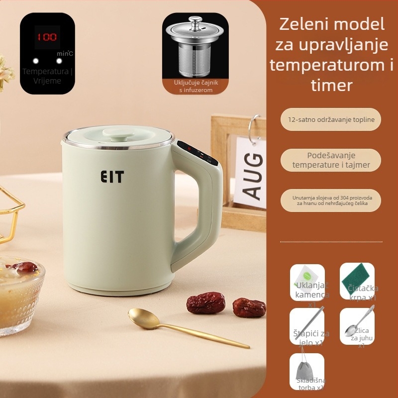 Far Light Električna šalica za zdravi čaj, 800 ml, 300 W, ugrađena grijna ploča, za 1–2 osobe