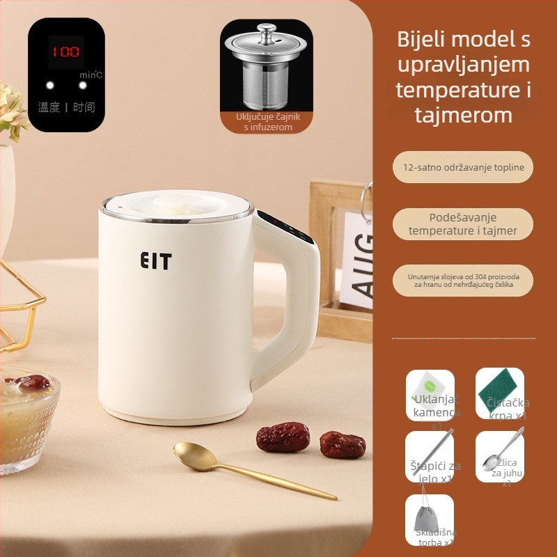 Far Light Električna šalica za zdravi čaj, 800 ml, 300 W, ugrađena grijna ploča, za 1–2 osobe