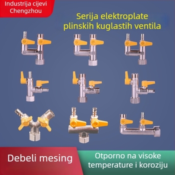 Trojputni plinski ventil, tip F, M30, bakar, model 011