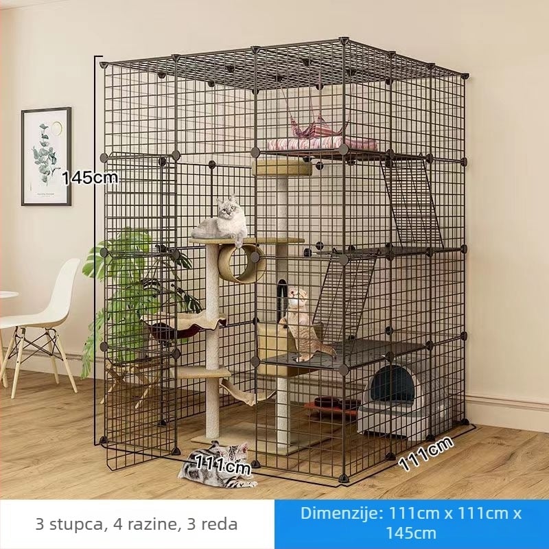 Željezni kavez za mačke za unutarnju upotrebu – gnijezdo/kavez za kućne ljubimce