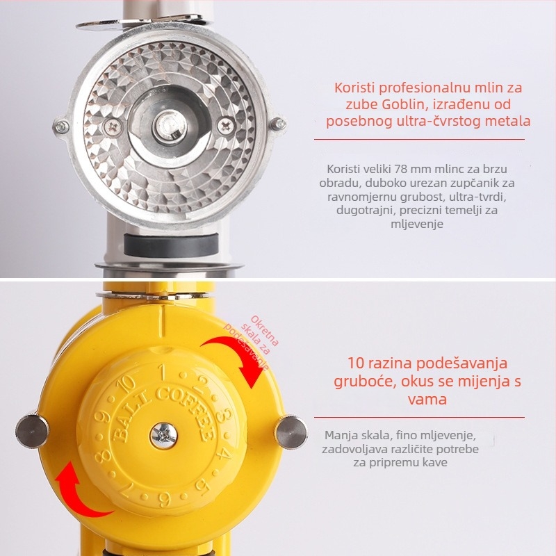 110V komercijalni električni mlin za kavu s automatskim i inching režimom, snaga 0.25 kW, težina 4.74 kg, za zrna kave – pogodno za ured, dom, kafić, restoran